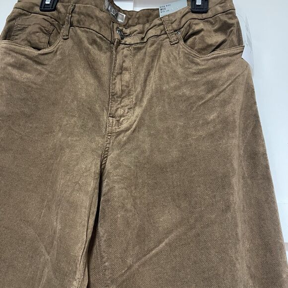 Kut From The Kloth Meg High Rise Wide Leg Raw Hem Pant Brunette Sz 14 NWT - Picture 3 of 6